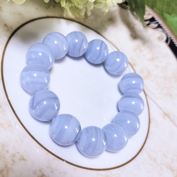 ブルーレースアゲートハートNo.1876 ブルーレースアゲート / ハート