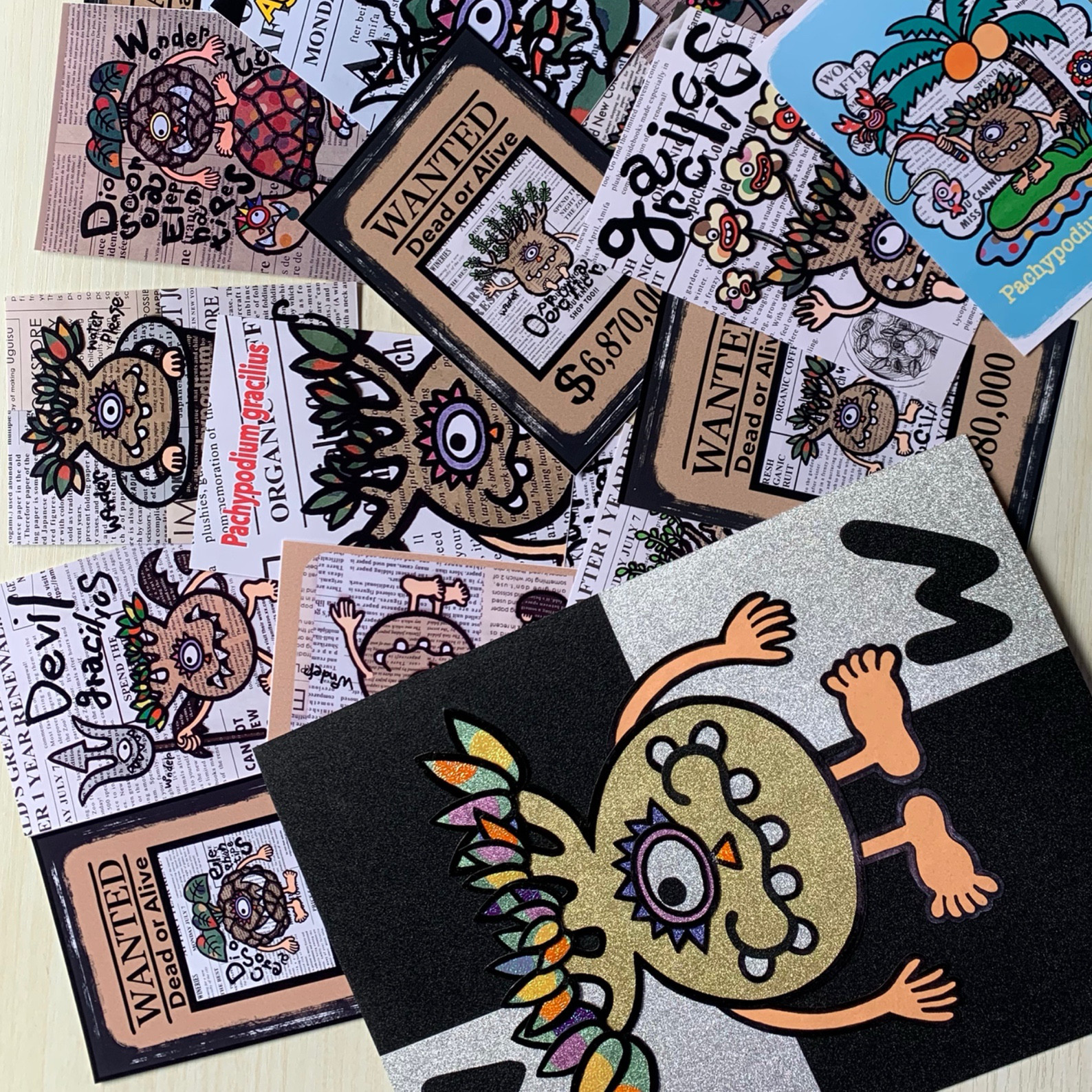 原画作品＋ポストカード20枚セット★グラキリス★塊根植物