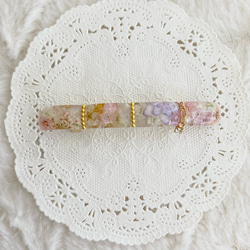 やわらか花＊ふんわりカラーのヘアバレッタ 1枚目の画像