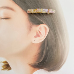 やわらか花＊ふんわりカラーのヘアバレッタ 4枚目の画像