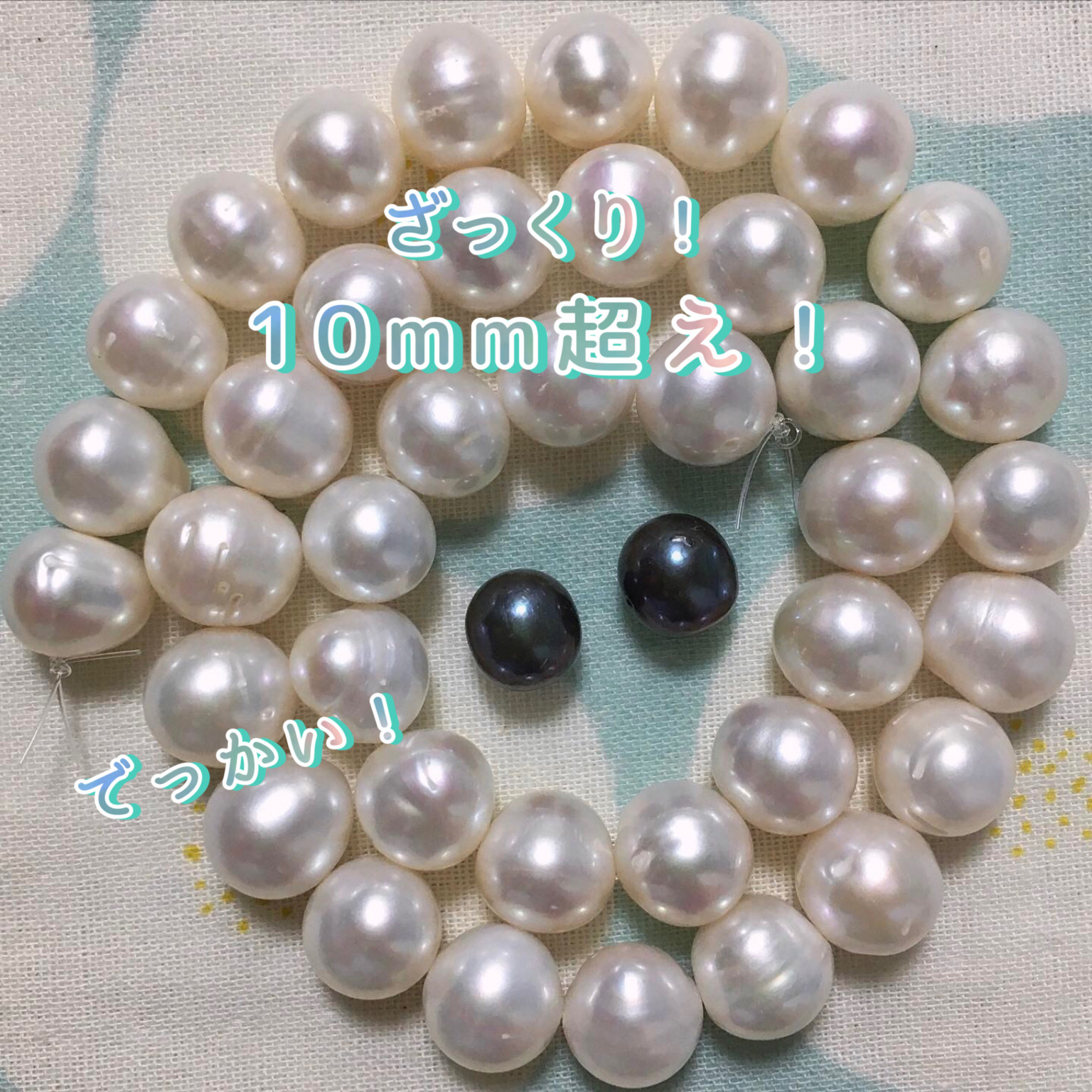 淡水ぱ ちゅる… きら… ぴか… ゴロ！でっか！！1連 39cmくらい！39粒！