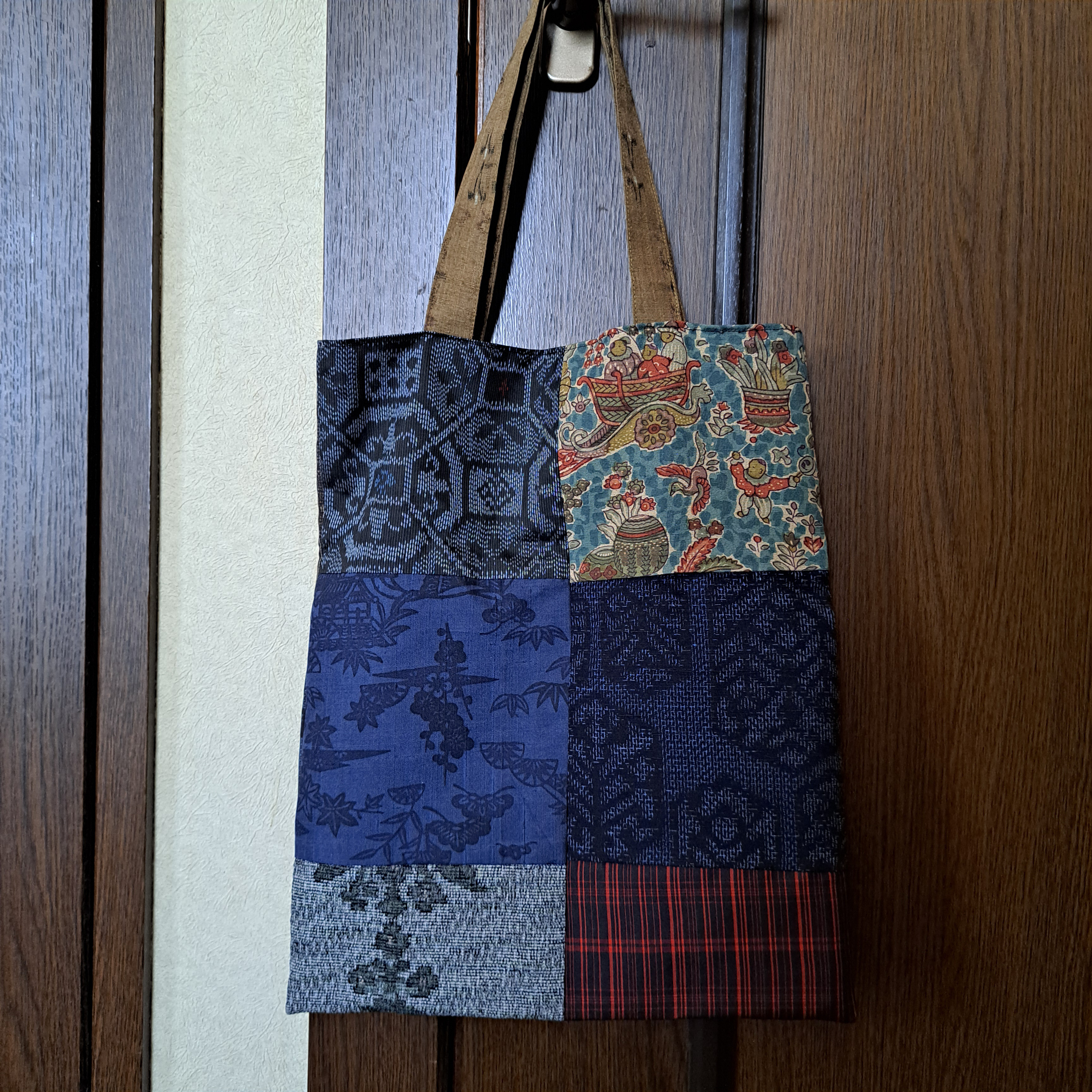 【ハンドメイド】 #328 大島紬 バッグ3点セット 着物リメイク　ハンド