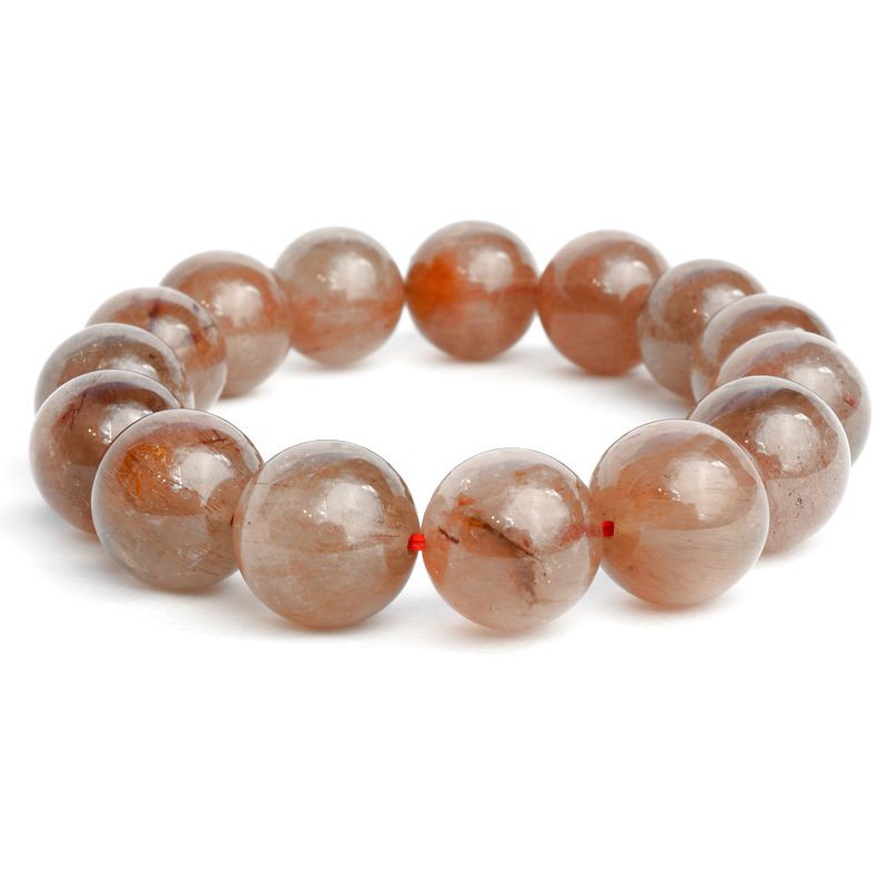 【幸運の象徴】優しさを纏う☆彡ラビットヘアルチルブレスレット 安定 癒し 14ミリ レッド ルチルクォーツ 天然石