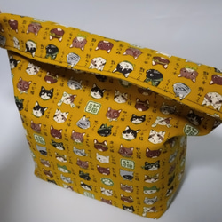 洗える！保温保冷バッグ 猫図鑑マスタード 5枚目の画像