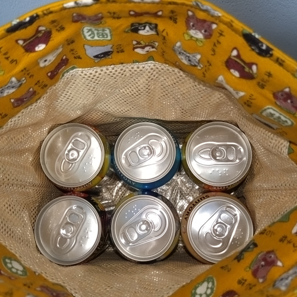 洗える！保温保冷バッグ 猫図鑑マスタード 7枚目の画像