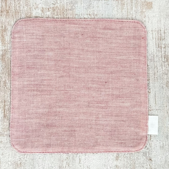 【S14×14】小さなポケットにもピッタリ！リバティ＆ダブルガーゼのハンカチ【フォレストウェーブ（パフピンク）／ピンク】 2枚目の画像