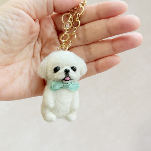 ペキニーズちゃんの羊毛フェルトバッグチャーム 羊毛フェルト tinkle