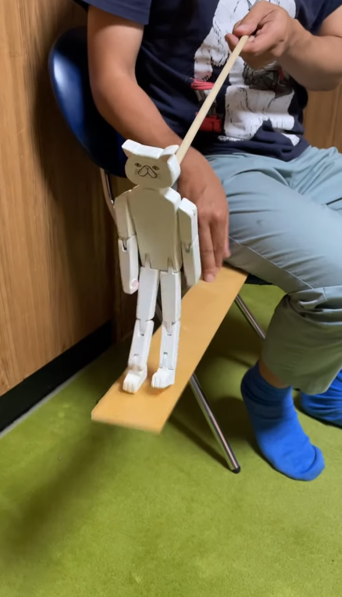 白ネコリンバージャック(ﾉ*ФωФ)ﾉ(板&棒付き)★受注生産★