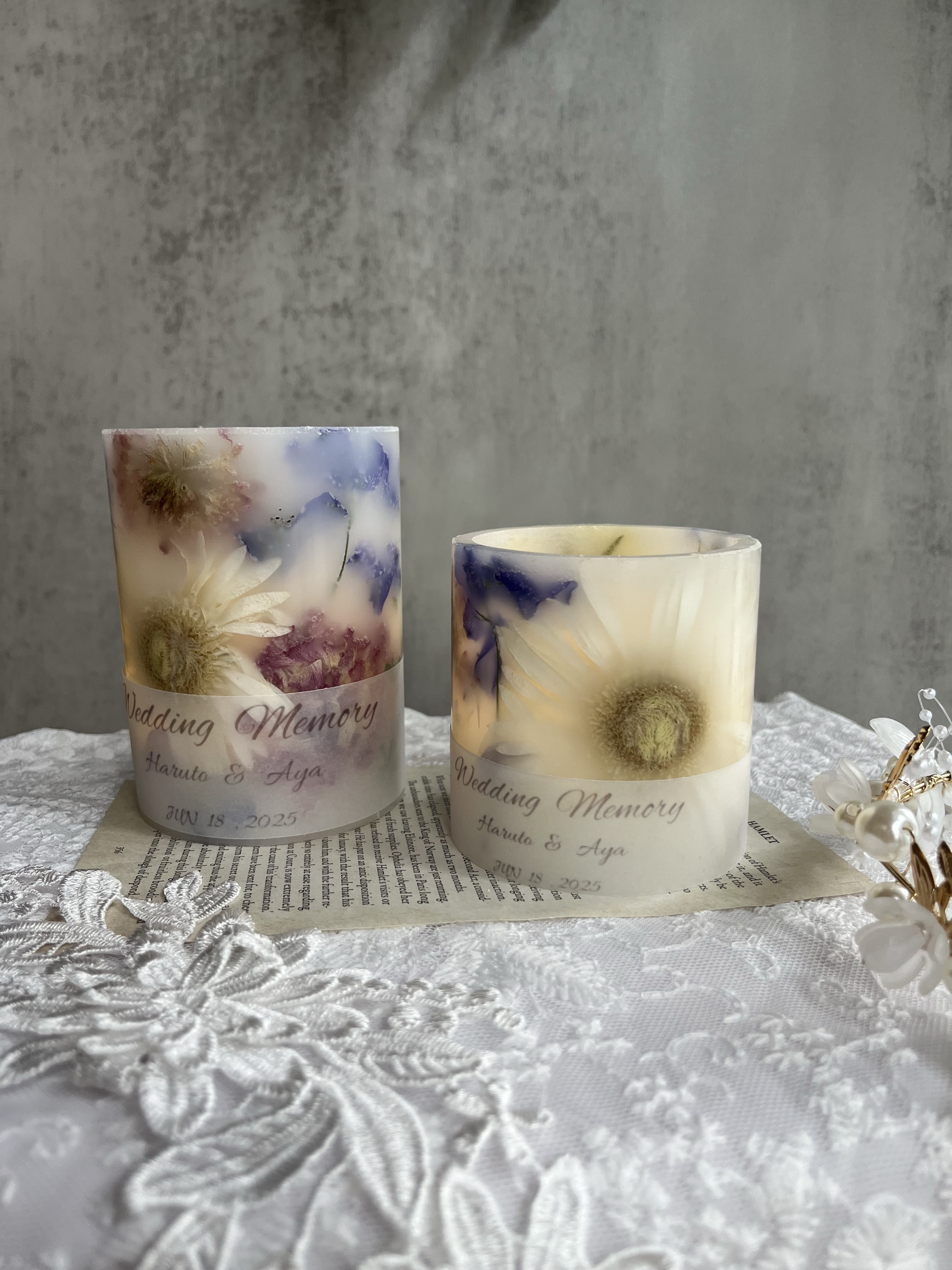 【再販】アフターブーケキャンドル【2点セット】LEDライト付　※レビュー投稿でサシェプレゼント‼︎