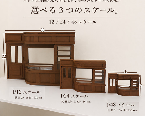 レトロな街の小さなお店｜建物のみ 1/12・1/24・1/48 ミニチュア店舗