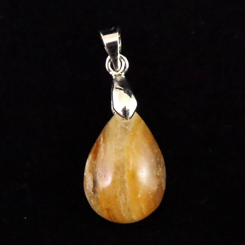 北海道産 蛍光オパール オレンジ  16mmペアシェイプ ペンダント 1.6g #68704