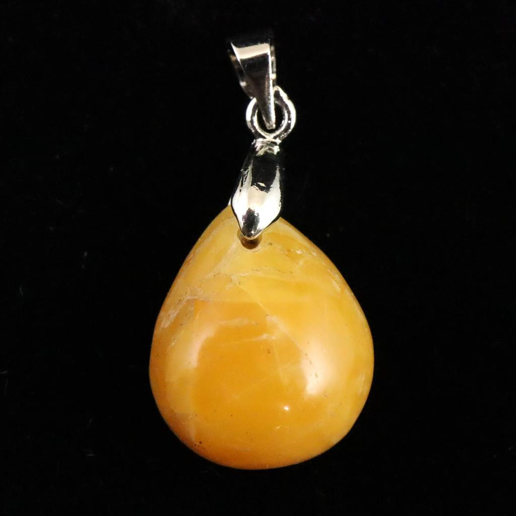 北海道産 蛍光オパール オレンジ  16mmペアシェイプ ペンダント 2.0g #72559