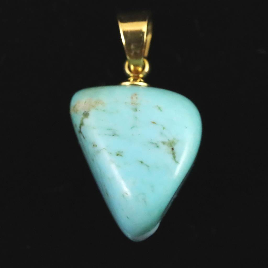 米国アリゾナ州産 ターコイズ 13mmタンブル ペンダント 1.7g #87162