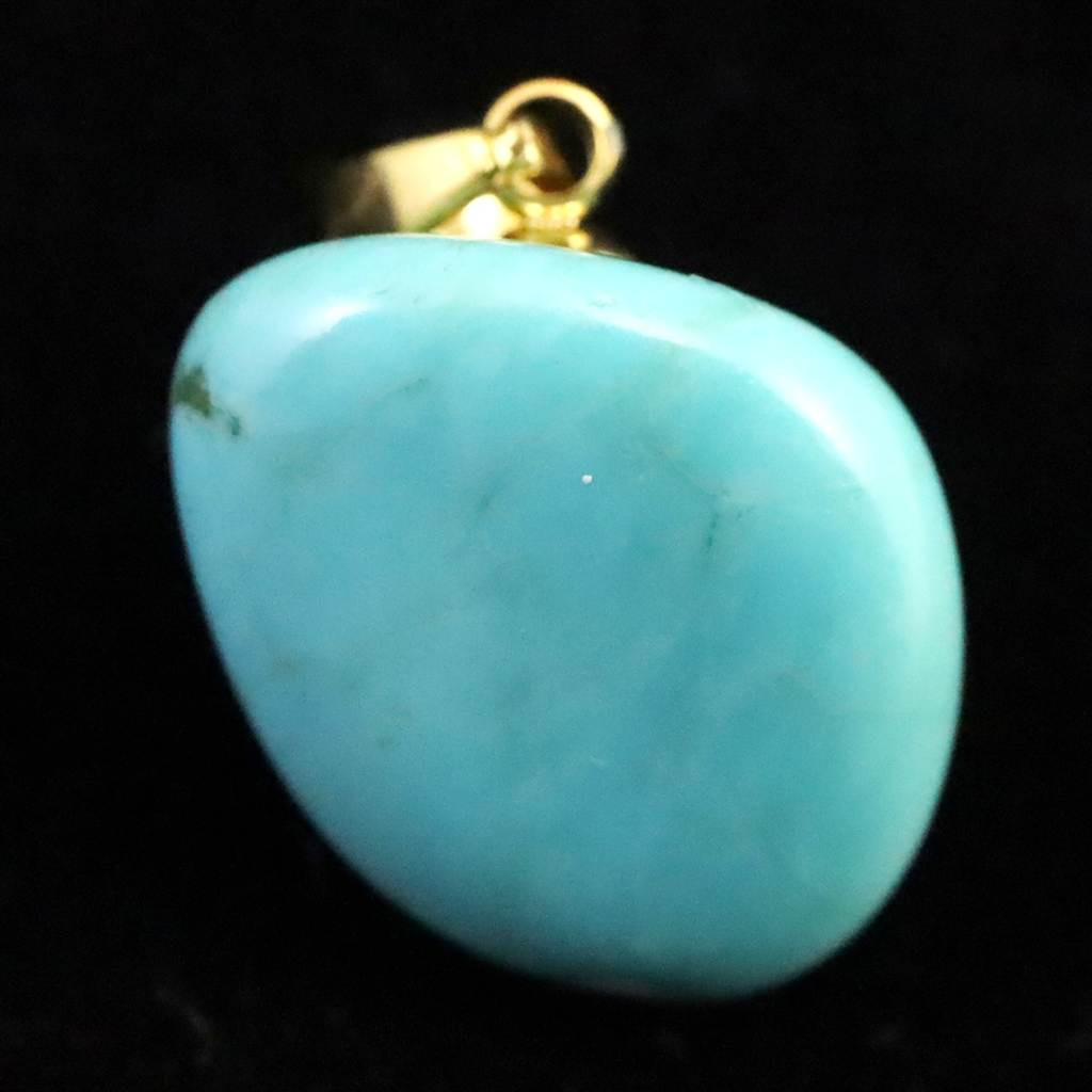 米国アリゾナ州産 ターコイズ 12mmタンブル ペンダント 1.9g #46805