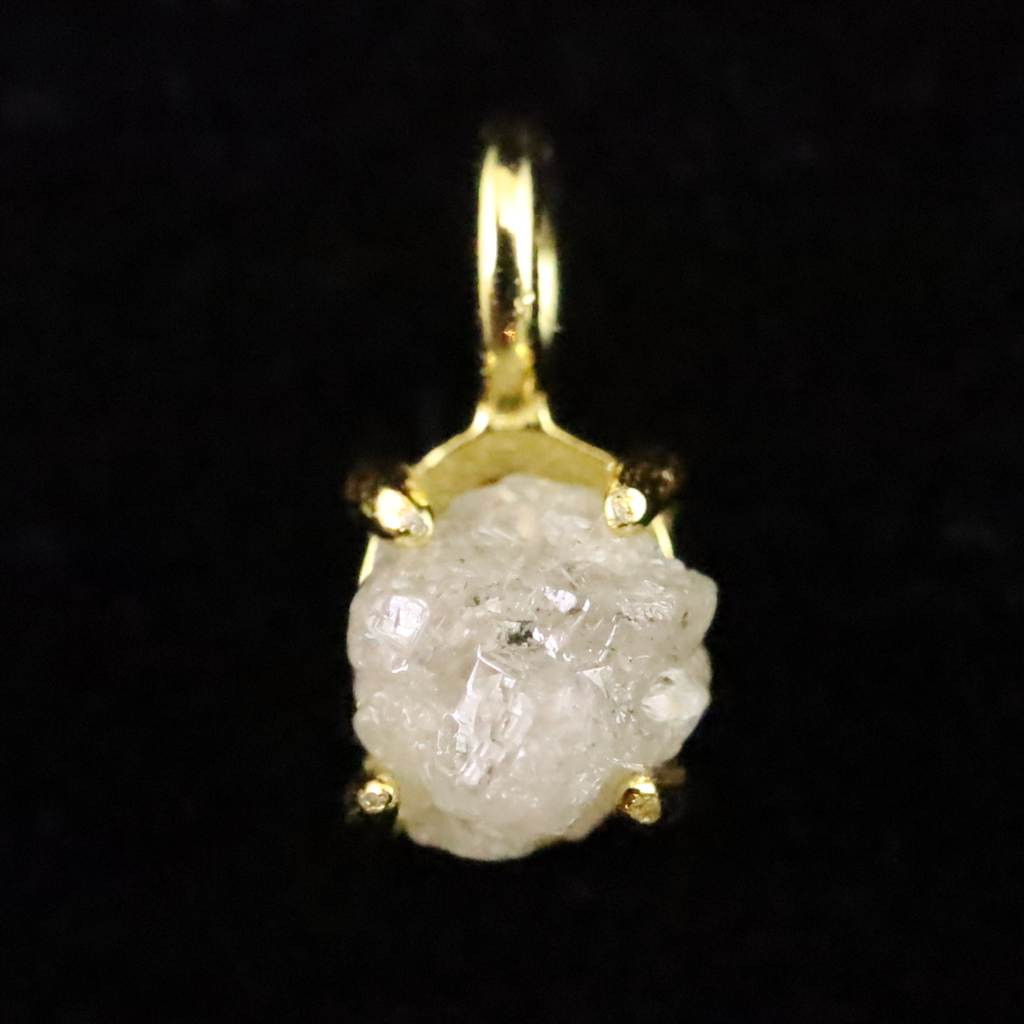 天然 グレー ダイヤモンド 原石 ペンダント 0.27g #37561