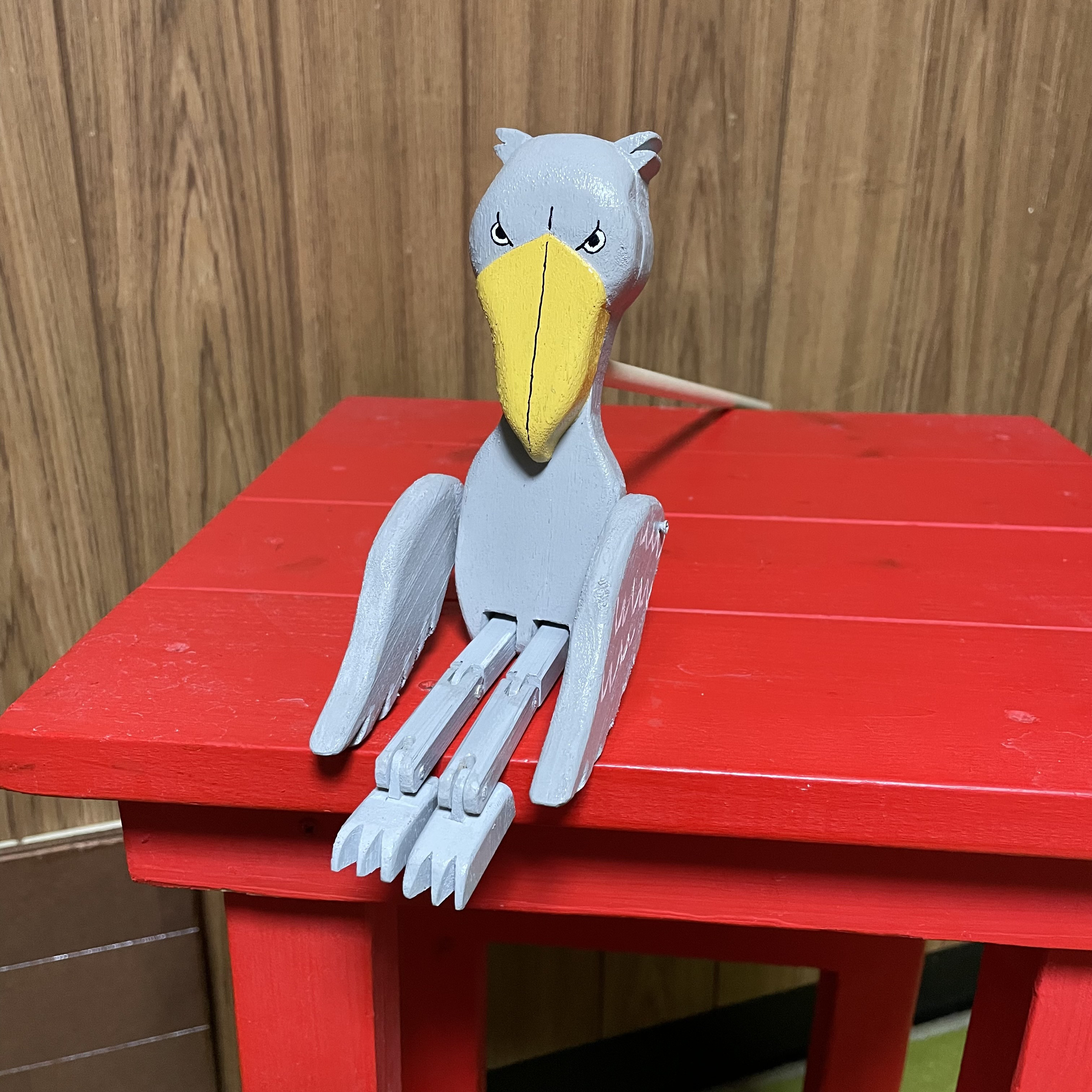 ハシビロコウのリンバージャック(棒&板付き)★受注生産★