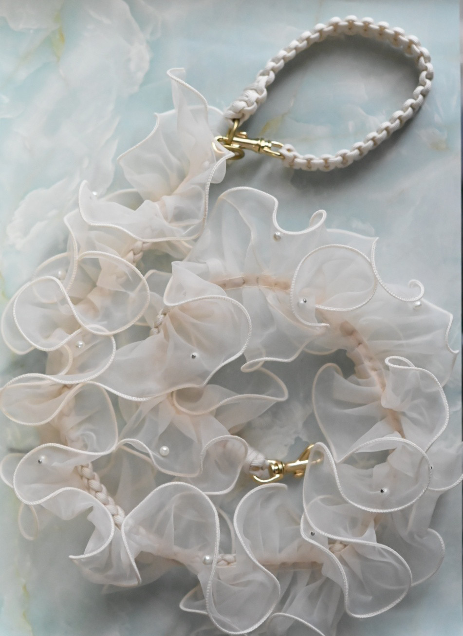 パラコード　便利4way　軽量カフェリード　日本製ワンコ用金具使用　アイボリー　結婚式　前撮り　ウエディング　撮影