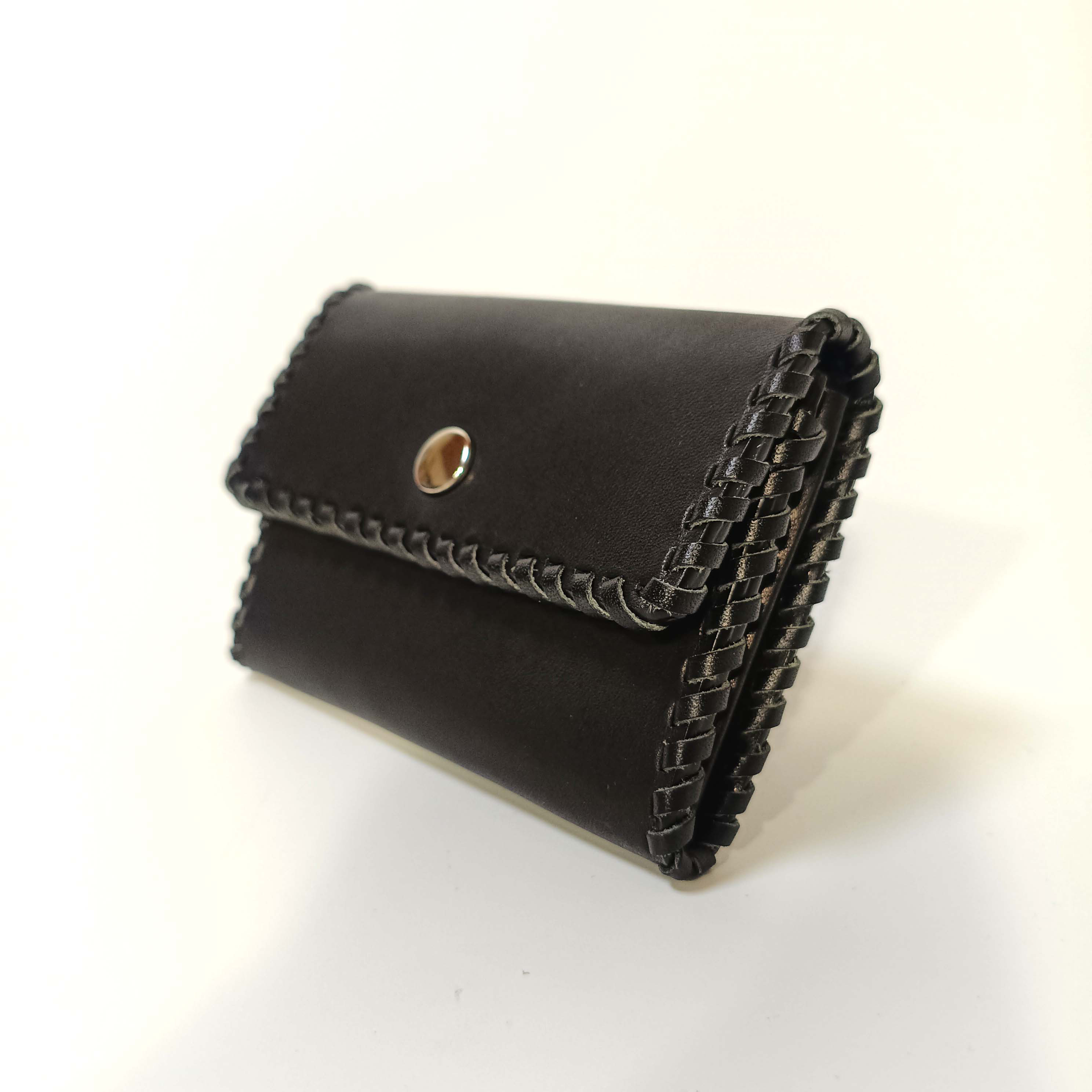 本革カードケース　名刺入れ/黒牛革スムースStraight