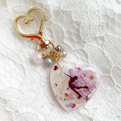 2445】オーボエ 星型キーホルダー 星型カラビナ ブルーの万華鏡紫陽花