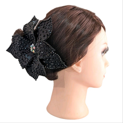 社交ダンス髪飾り ヘッドドレス〜ブラック ヘッドドレス（アクセサリー