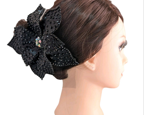 社交ダンス髪飾り ヘッドドレス〜ブラック ヘッドドレス（アクセサリー