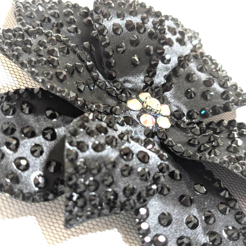 受注製作】社交ダンス髪飾り ヘッドドレス〜ブラック ヘッド