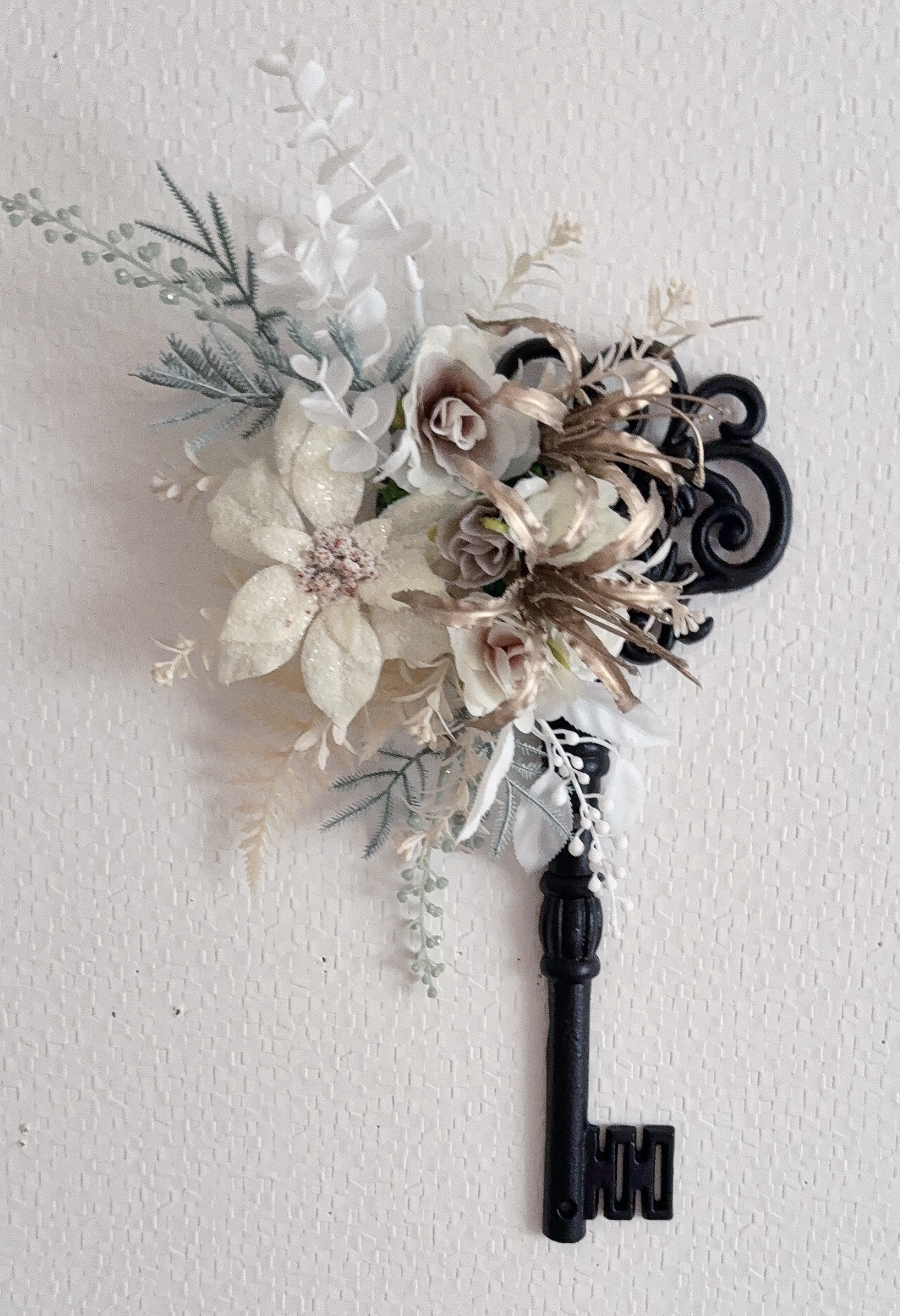 ❤️SALE❤️shabbyアンティークブラックKeyクリスマスアレンジ