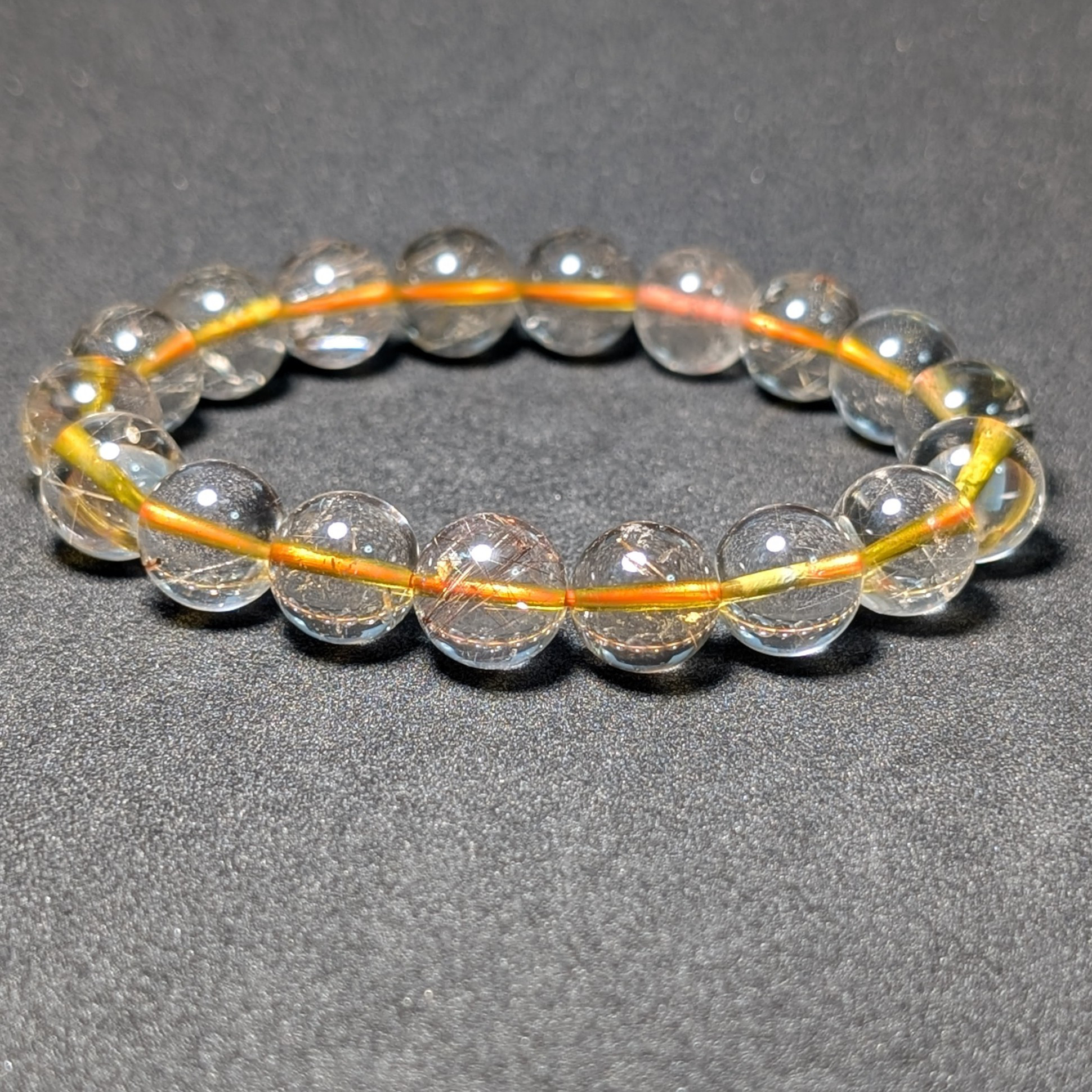 おすすめ価格 ゴールド＆オレンジルチルブレスレット 11ミリ 最強水晶天然石 金銭運 お守り効果 プレゼント ギフト