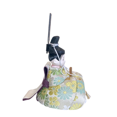 minicola rico葉音（はのん）木目込み雛人形 高岡塗台 雪花丸型照明×木