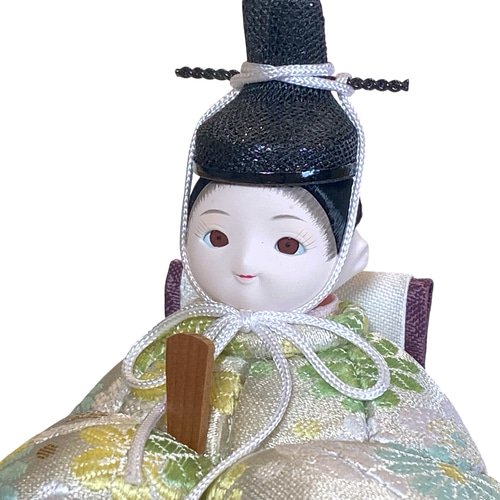 minicola rico葉音（はのん）木目込み雛人形 高岡塗台 雪花丸型照明×木