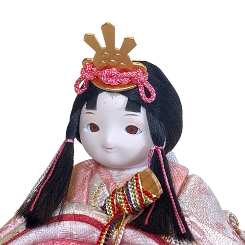 minicola rico葉音（はのん）木目込み雛人形 高岡塗台 雪花丸型照明×木