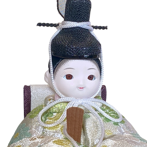 minicola rico葉音（はのん）木目込み雛人形 高岡塗台 雪花丸型照明×木