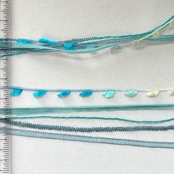 引き揃え毛糸玉* ブルーグリーン×ブルー〜イエローフラッグ 2枚目の画像