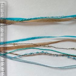 引き揃え毛糸玉* turquoise blue × white 2枚目の画像