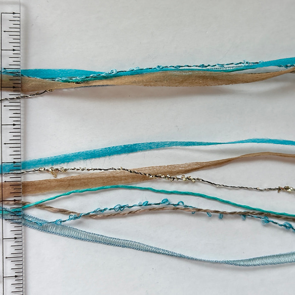 引き揃え毛糸玉* turquoise blue × white 2枚目の画像