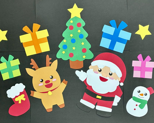 12月 クリスマス壁面飾り② サンタ！トナカイ！クリスマスツリー