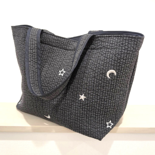 ヌビバッグ＊マザーズバッグ　ムーンスター ✱受注制作✱ マザーズバッグ ヌビバッグ ダークグレー×ムーン