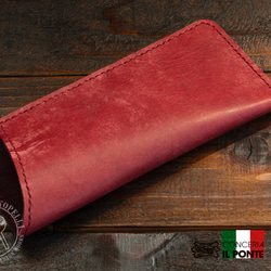 イタリアンレザー簡易メガネケース　MAYA/ボルドー 7枚目の画像