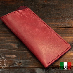 イタリアンレザー簡易メガネケース　MAYA/ボルドー 4枚目の画像