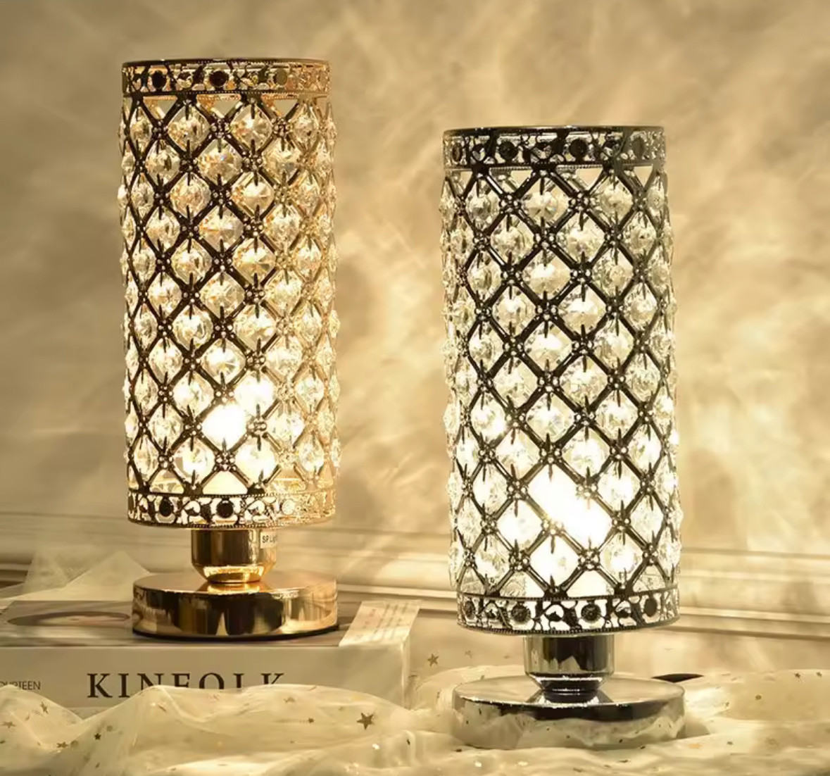 【照明アート】卓上ライト テーブルライト インテリア アート 飾り 置物 クリスタル 2色展開