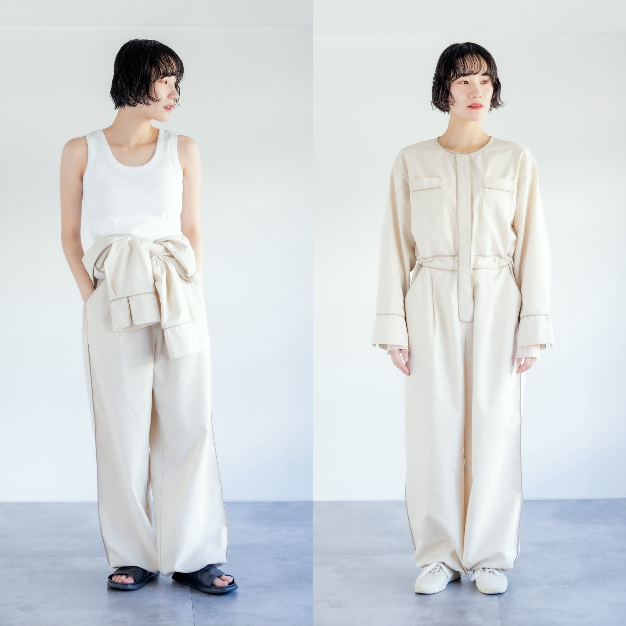 2way・着丈調節可能・綿麻  ジャンプスーツ【my jumpsuit】