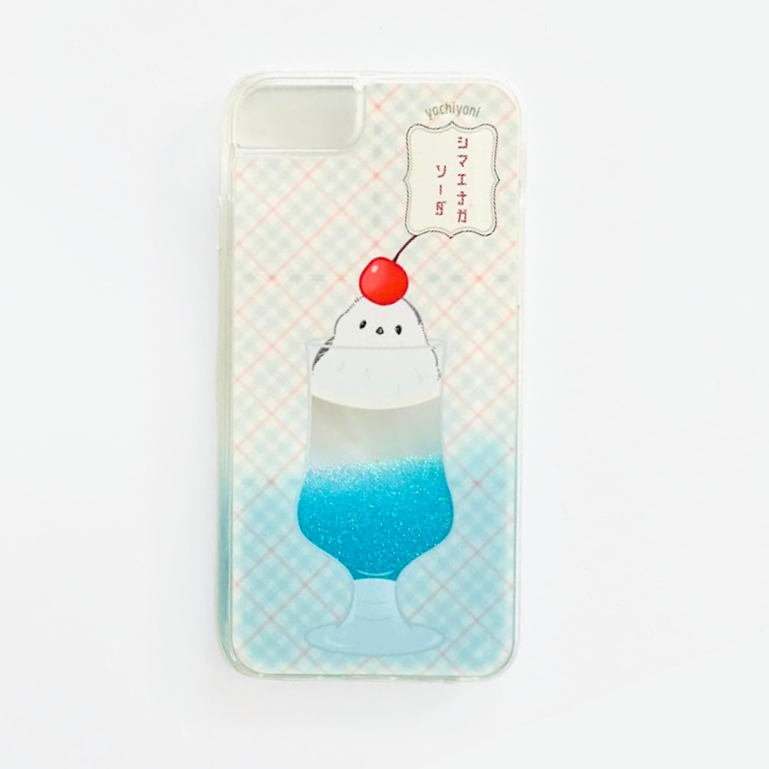 ハートドロップチャーム 名入れ♡天然シェル✨キラキラ ブルー♡iPhoneケース