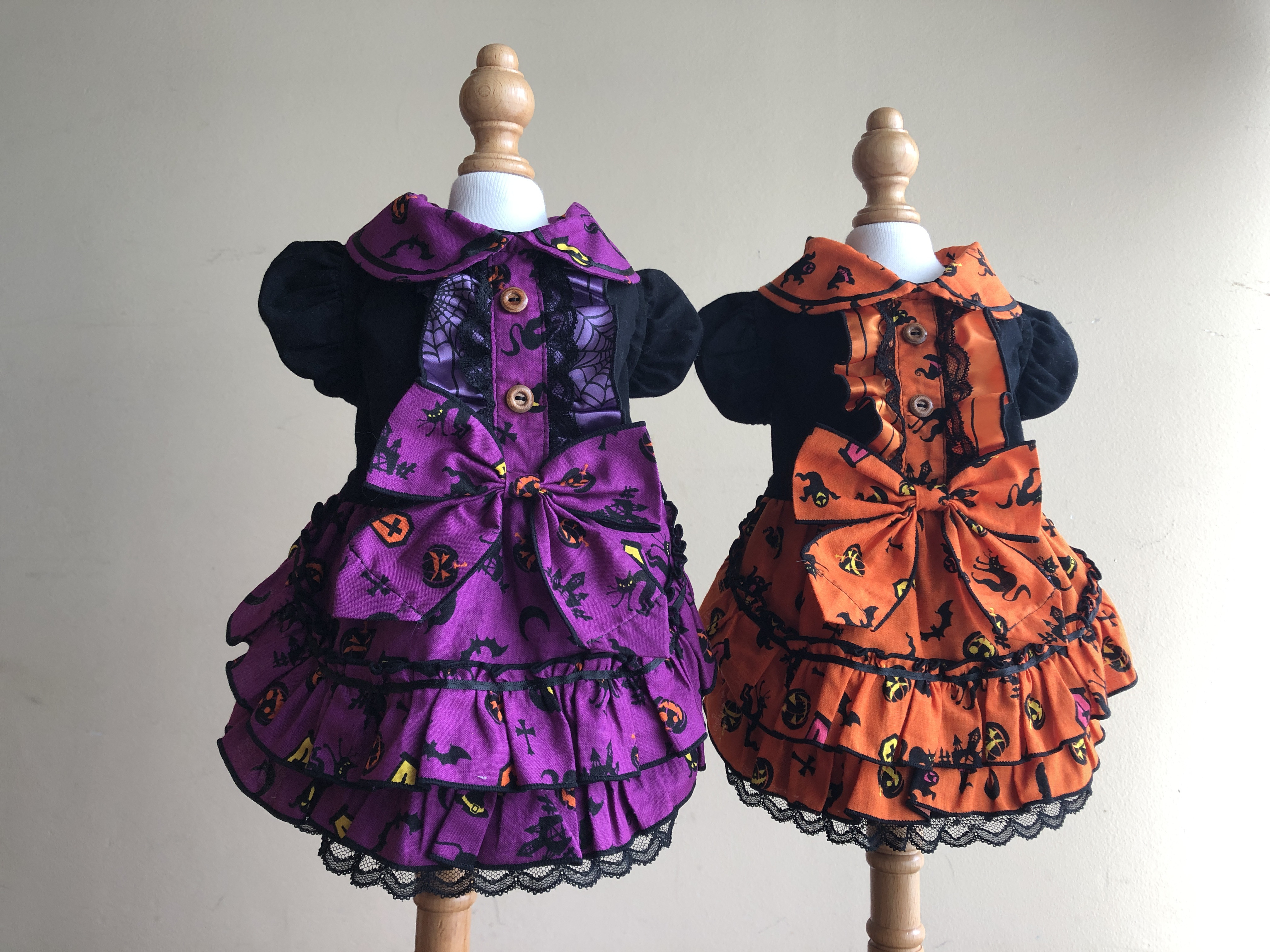 ハンドメイド　犬服　ハロウィン柄裾フリルタンク（サイズオーダー） ハンドメイド 犬服 ハロウィン柄裾フリルタンクトップ② サイズ