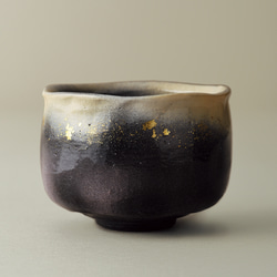 楽焼茶碗「雪のクリスマス」 抹茶碗 茶道具 手描き クリスマスツリー