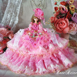 【漆黒のバラ柄アンティークボンネットドレス】 Fantastic Wind / Camellia Old Story V字フリル襟レトロ段々