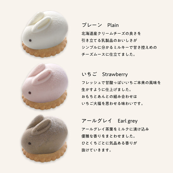 うさもっち MOTCH うさぎ チーズケーキ チーズムース おもち 餅 和洋菓子 クリスマス 御歳暮 お歳暮 ハロウィン 5枚目の画像