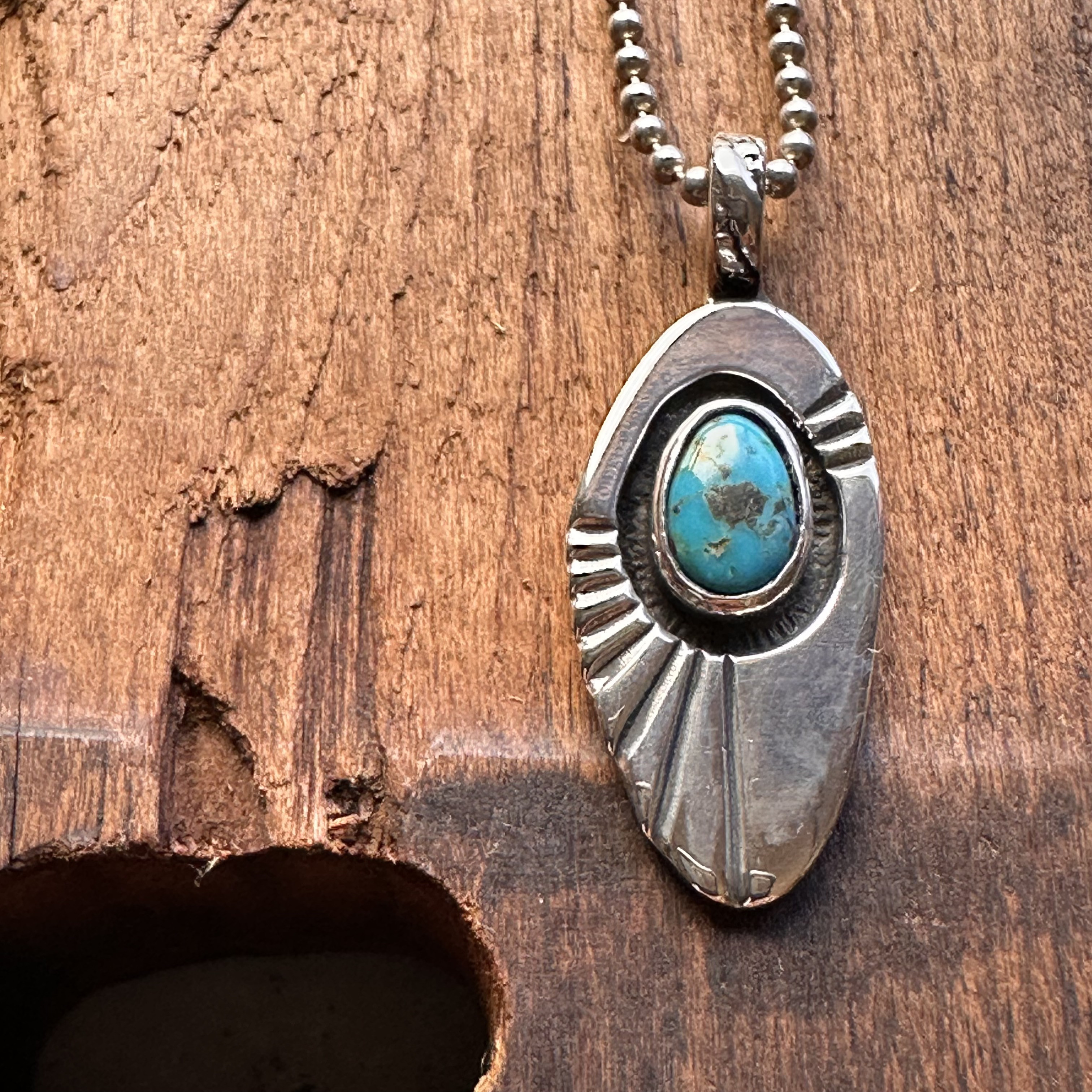 アリゾナ ターコイズ シャドーボックス ペンダントヘッド ネックレス