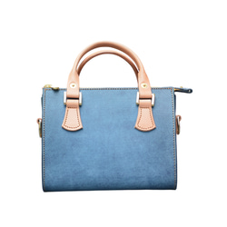 本革ハンドバッグ　ミニトレジャー　ブルー 7枚目の画像