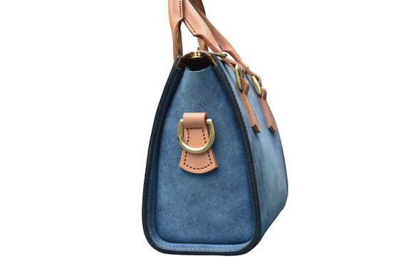 本革ハンドバッグ　ミニトレジャー　ブルー 9枚目の画像