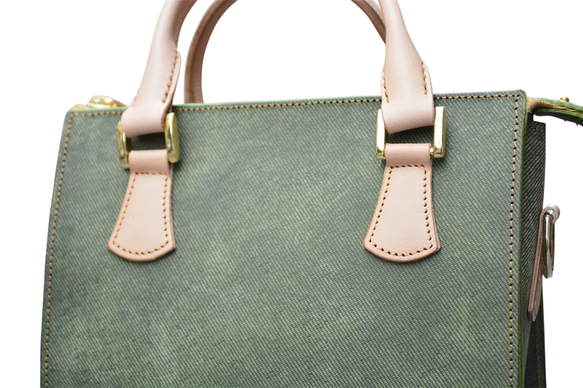 本革ハンドバッグ　ミニトレジャー　ブルー 8枚目の画像